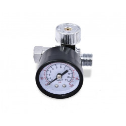 T4W Air pressure regulator with gauge silver